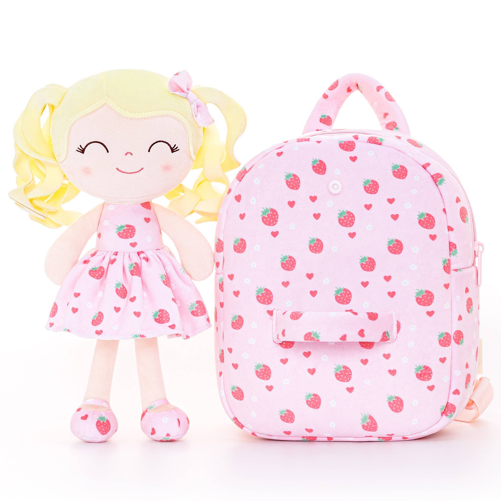 Gloveleya 9 - inch Personalized Toddler Backpack Curly Girl Doll Fruit Series Backpack - Gloveleya Official