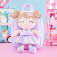 Load image into Gallery viewer, Gloveleya 9 - inch Toddler Girls Backpack Girl Gifts Plush Backpack with Doll in Flocked Heart Skirt Purple - Gloveleya Official
