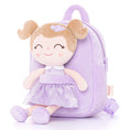 Load image into Gallery viewer, Gloveleya 9 - inch Toddler Girls Backpack Girl Gifts Plush Backpack with Doll in Flocked Heart Skirt Purple - Gloveleya Official
