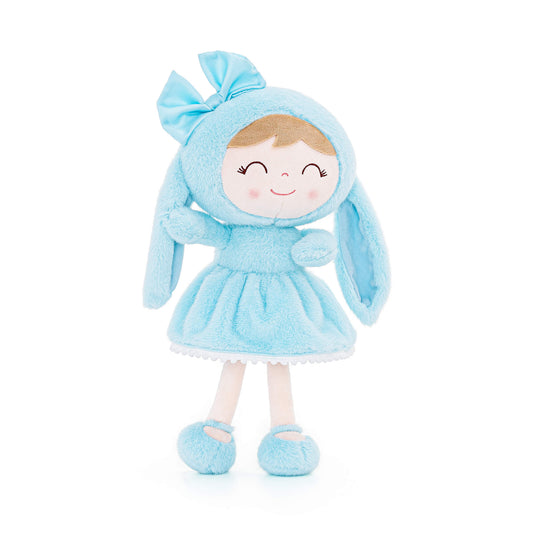 Gloveleya 12-inch Personalized Plush Bunny Doll Blue