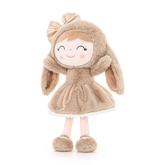 Gloveleya 12-inch Personalized Plush Bunny Doll Brown