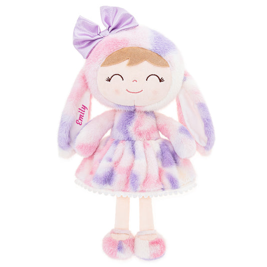 Gloveleya 12-inch Personalized Plush Bunny Doll Pink Purple