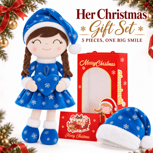 Gloveleya Blue Christmas Doll Gift Set – 5 Pieces - Gloveleya Official