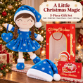 Load image into Gallery viewer, Gloveleya Blue Christmas Doll Gift Set – 5 Pieces - Gloveleya Official
