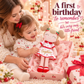 Load image into Gallery viewer, Gloveleya red Cherry Girl doll with gold Sophia name - gift gallery 7
