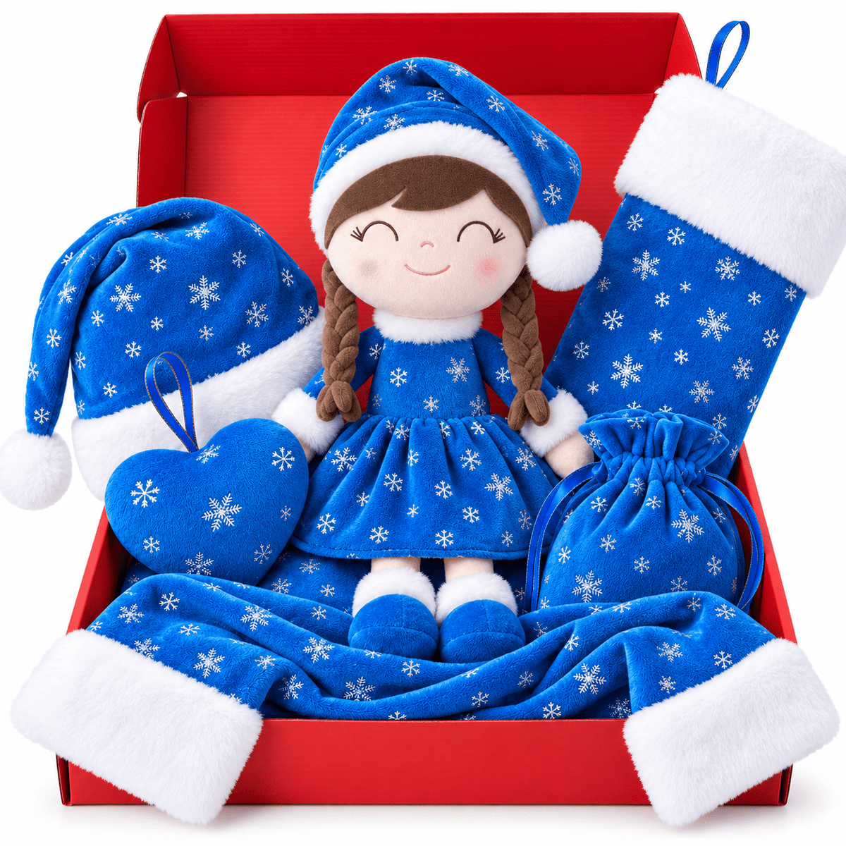 Gloveleya Christmas Doll Gift Box – 8-Piece 10th Anniversary Limited Edition – Blue - Gloveleya Official