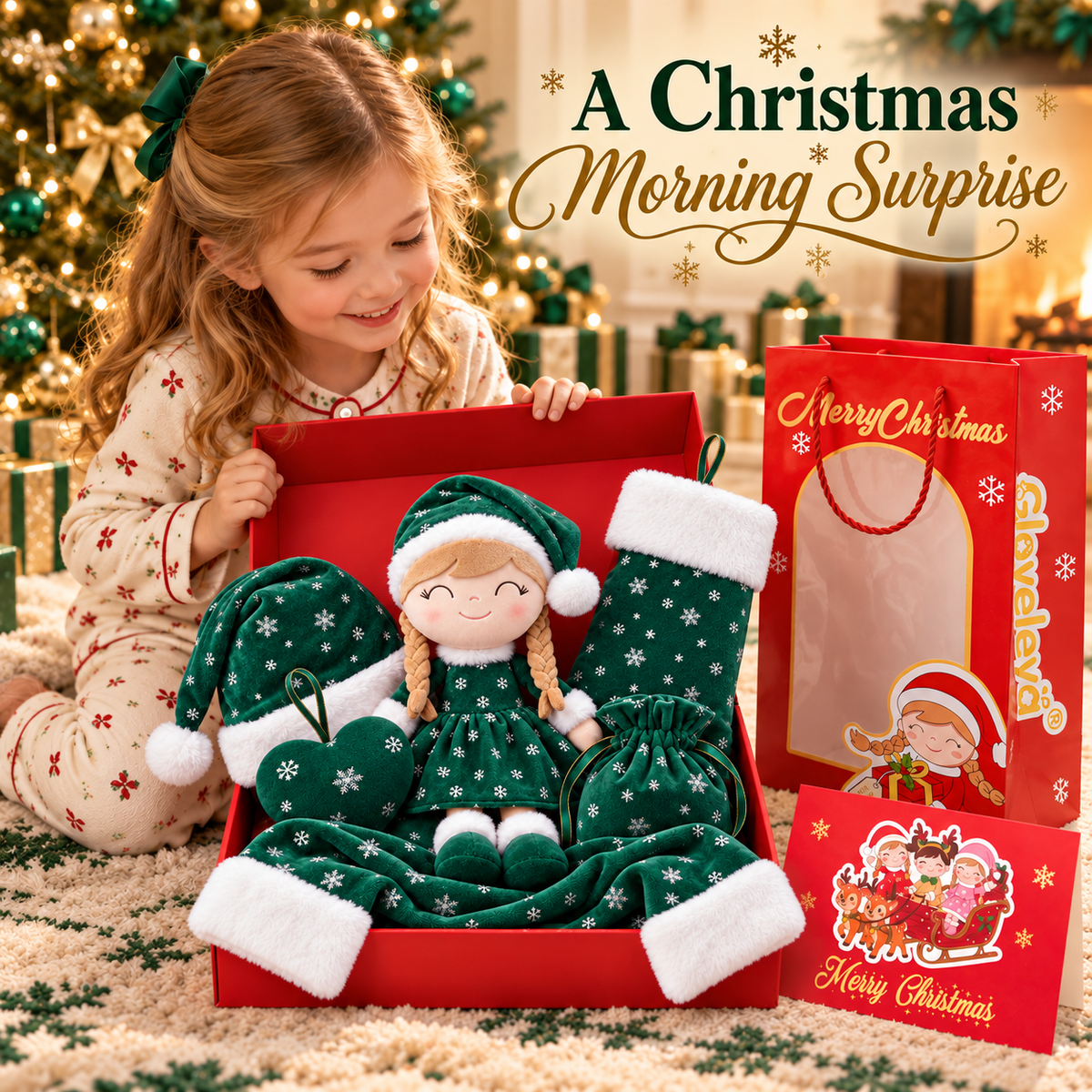 Gloveleya Christmas Doll Gift Box – 8-Piece 10th Anniversary Limited Edition – Green - Gloveleya Official