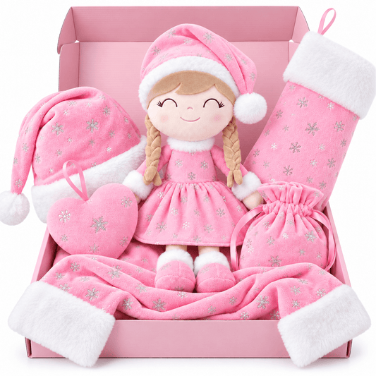 Gloveleya Christmas Doll Gift Box – 8-Piece 10th Anniversary Limited Edition – Pink, Light Skin - Gloveleya Official