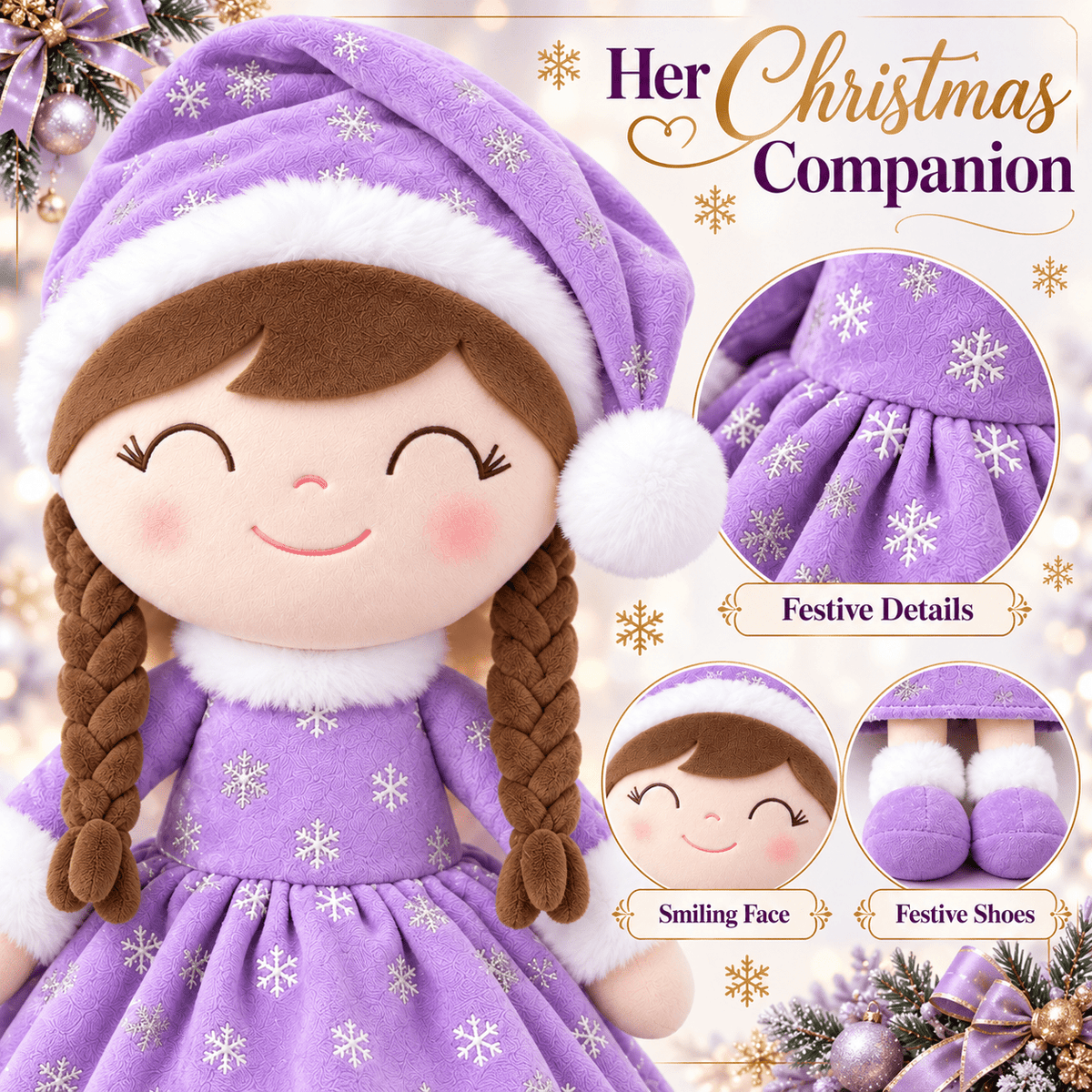 Gloveleya Christmas Doll Gift Box – 8-Piece 10th Anniversary Limited Edition – Purple - Gloveleya Official