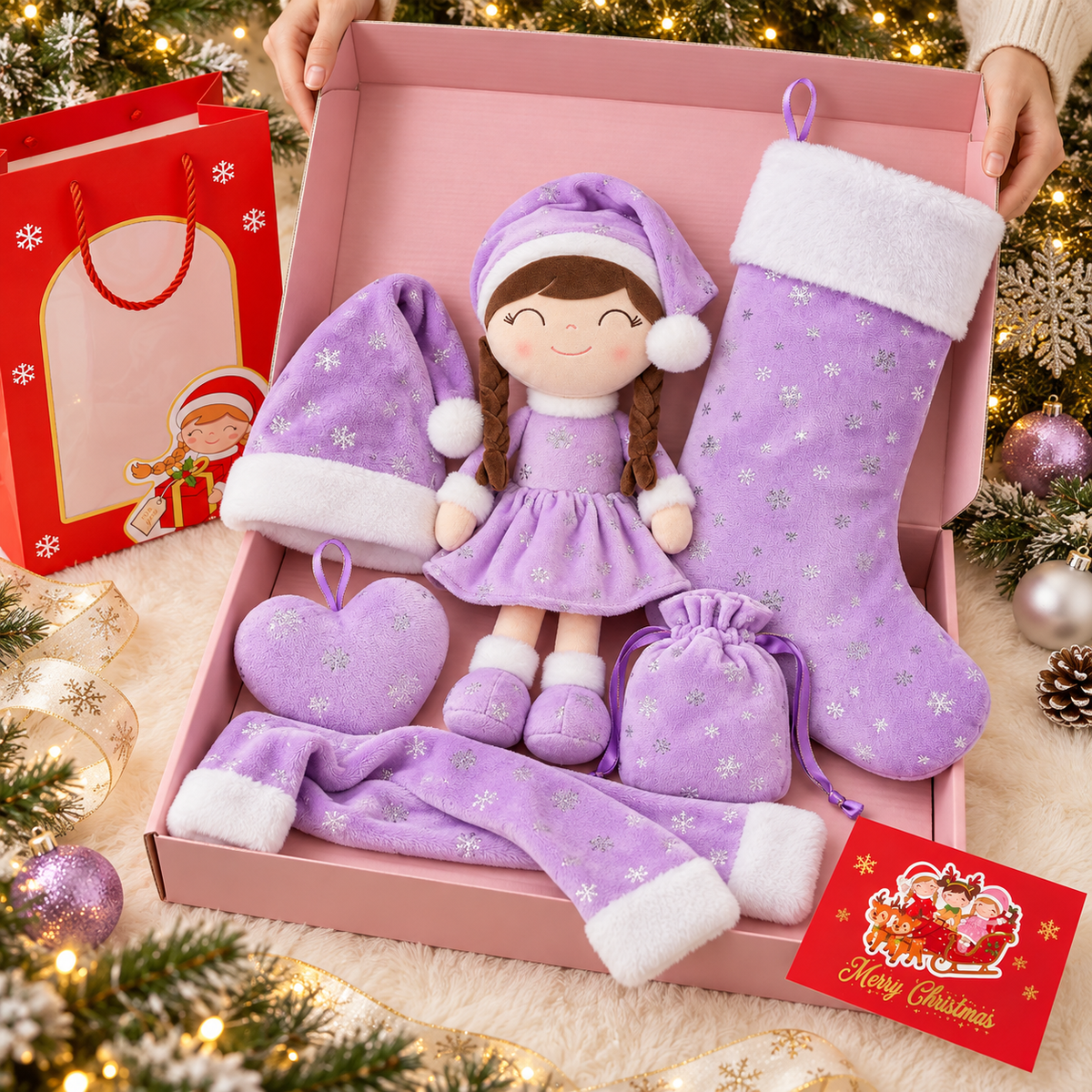 Gloveleya Christmas Doll Gift Box – 8-Piece 10th Anniversary Limited Edition – Purple - Gloveleya Official