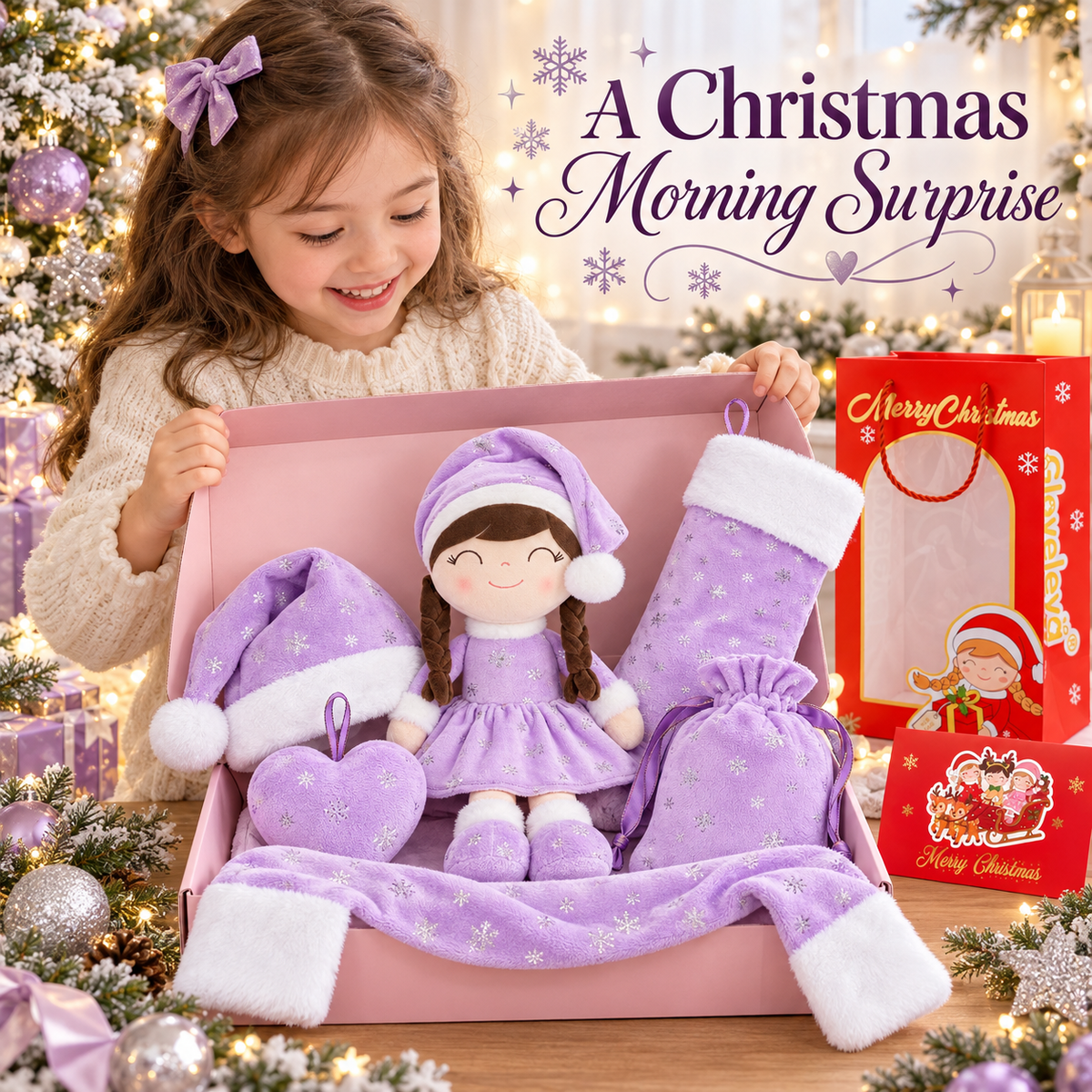 Gloveleya Christmas Doll Gift Box – 8-Piece 10th Anniversary Limited Edition – Purple - Gloveleya Official