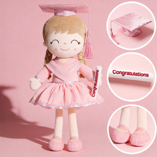 Gloveleya Class of 2026 Personalized Graduation Plush Doll - 16" Custom Kindergarten & School Gift for Girls - Gloveleya Official