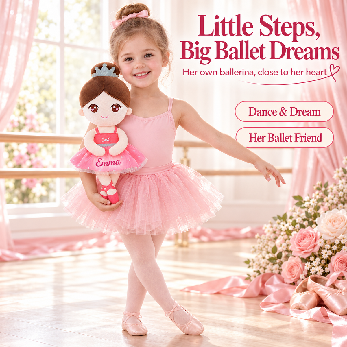 Gloveleya coral classic ballerina doll - personalized gift image 7