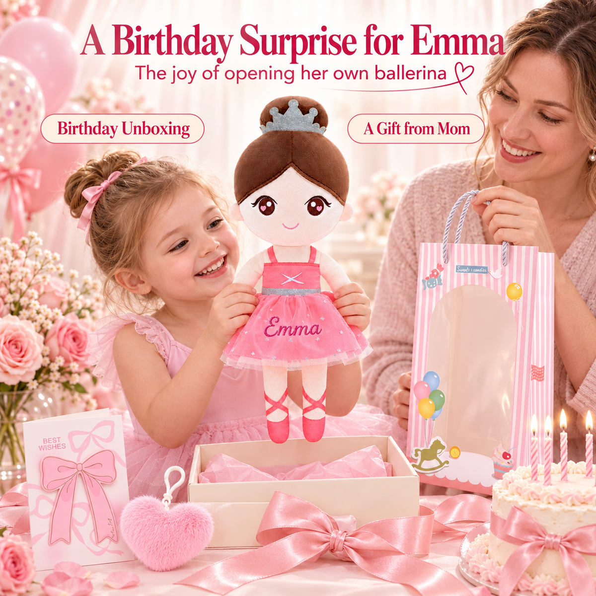 Gloveleya coral classic ballerina doll - personalized gift image 8