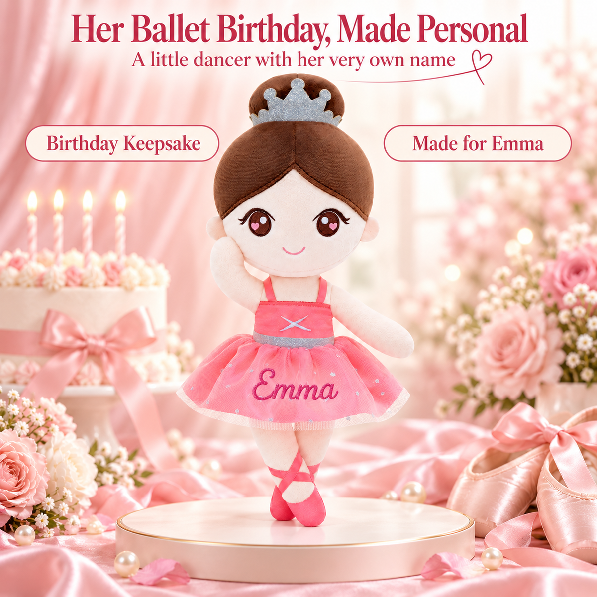 Gloveleya coral classic ballerina doll - personalized gift image 9