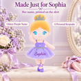 Load image into Gallery viewer, Gloveleya purple classic ballerina doll - personalized gift image 3
