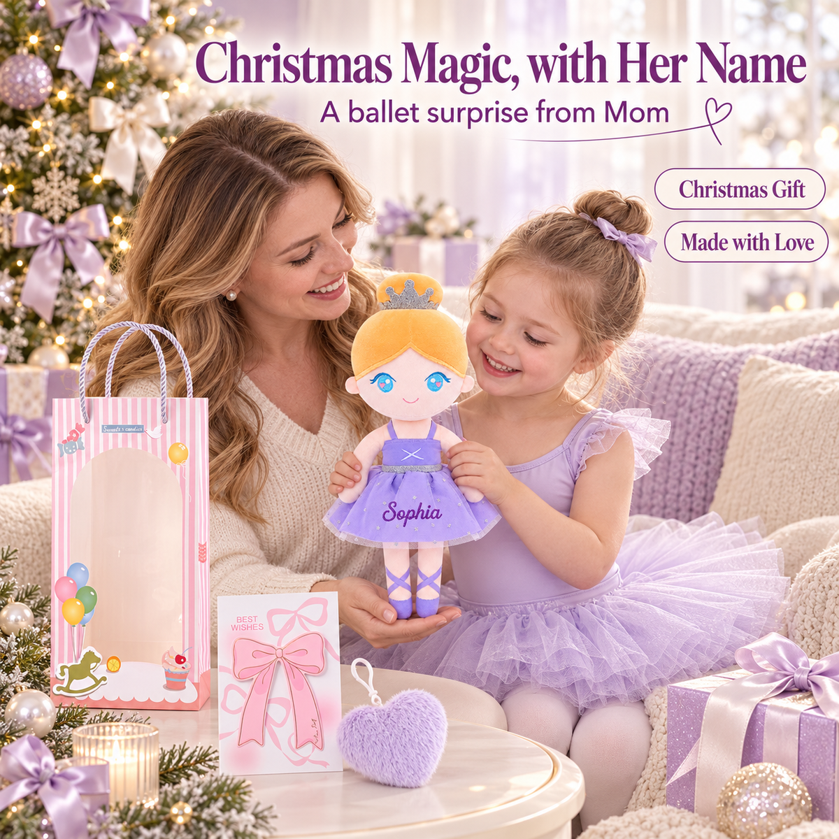 Gloveleya purple classic ballerina doll - personalized gift image 10