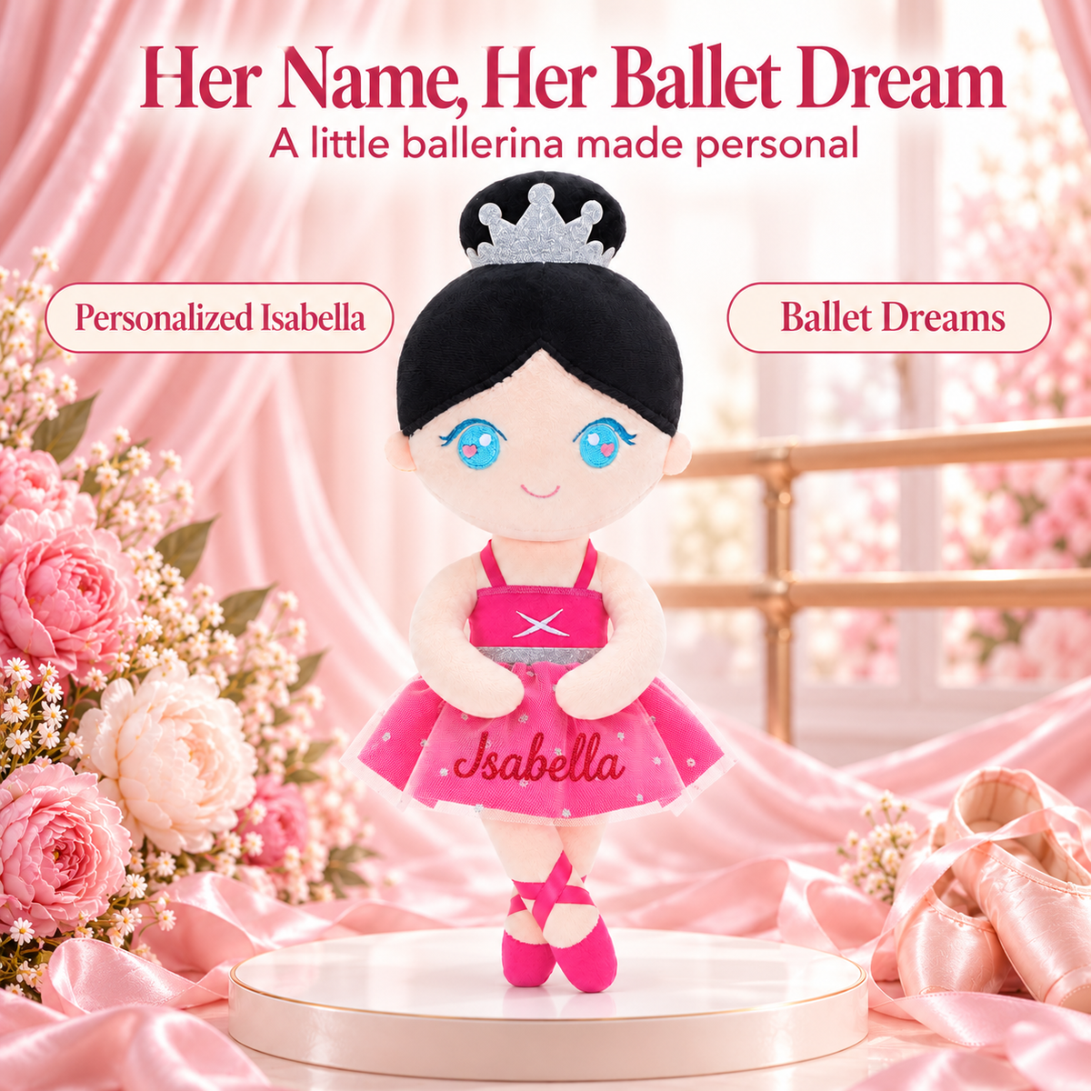 Gloveleya rose classic ballerina doll - personalized gift image 2