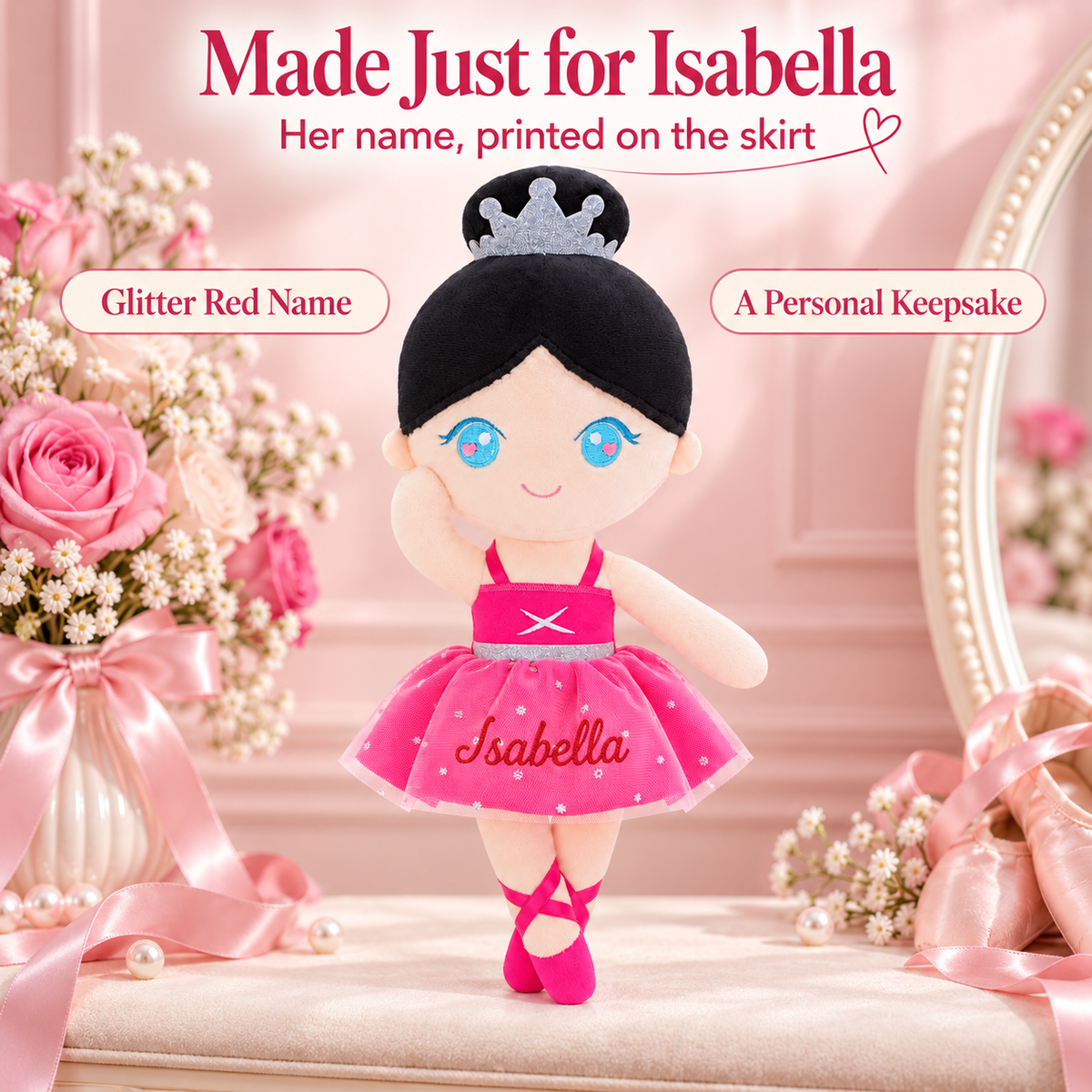 Gloveleya rose classic ballerina doll - personalized gift image 3