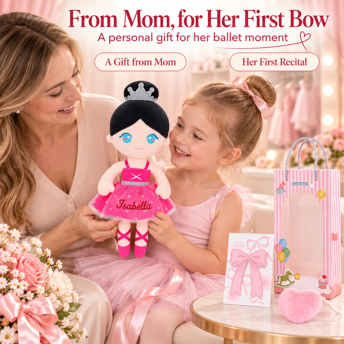 Gloveleya rose classic ballerina doll - personalized gift image 5