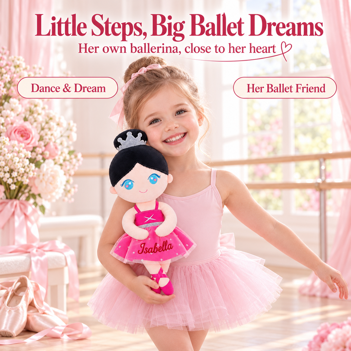 Gloveleya rose classic ballerina doll - personalized gift image 7