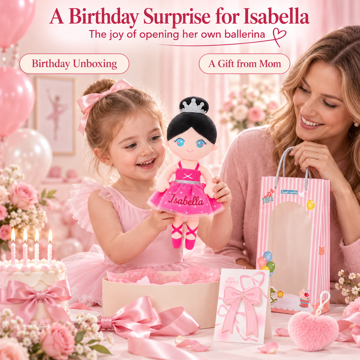 Gloveleya rose classic ballerina doll - personalized gift image 8