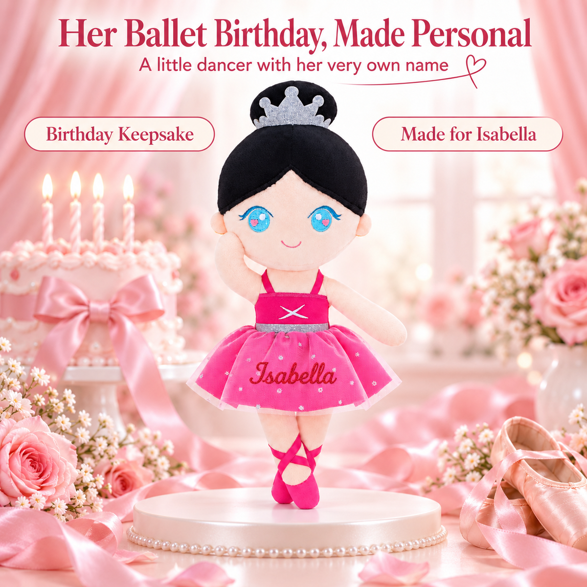 Gloveleya rose classic ballerina doll - personalized gift image 9