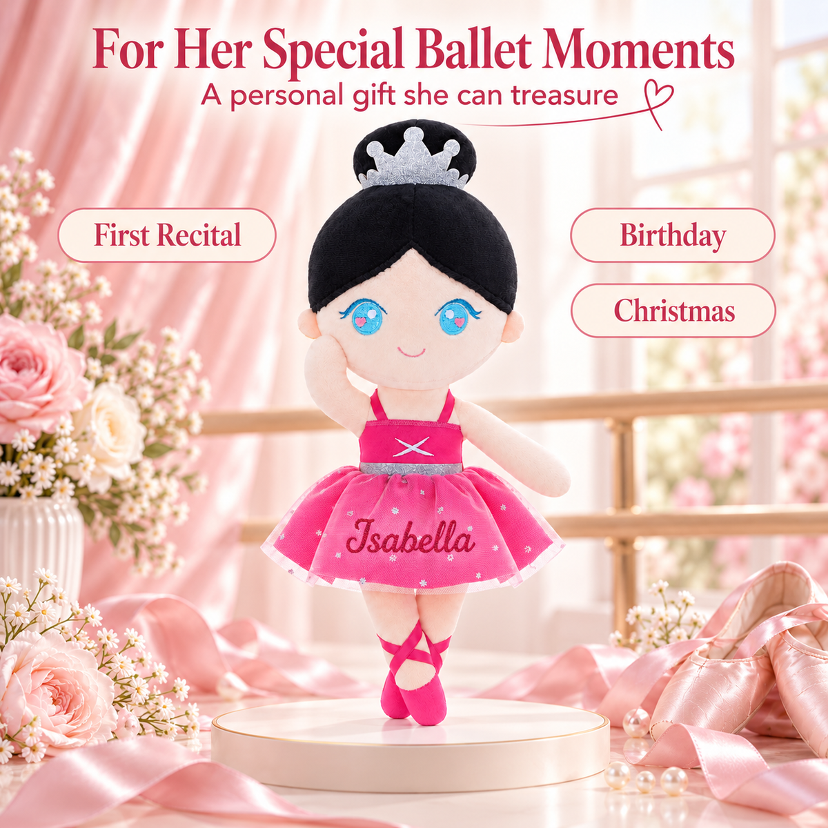 Gloveleya rose classic ballerina doll - personalized gift image 12