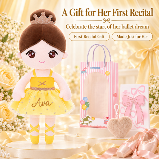 Gloveleya yellow classic ballerina doll - personalized gift image 4