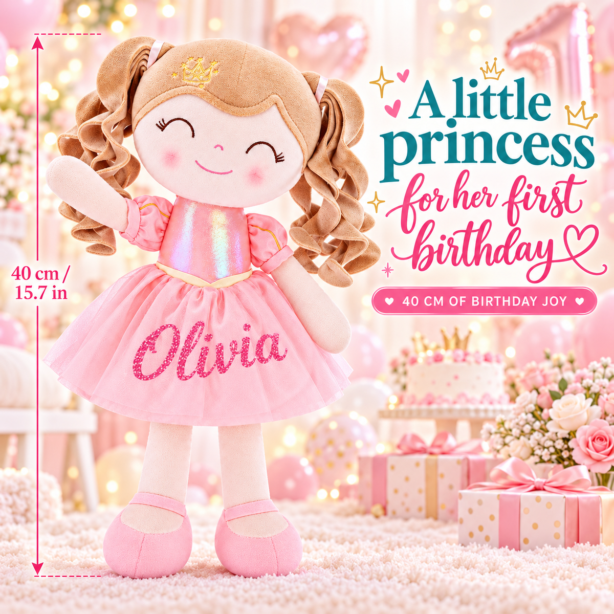 Gloveleya personalized crown princess doll - birthday gift gallery 3