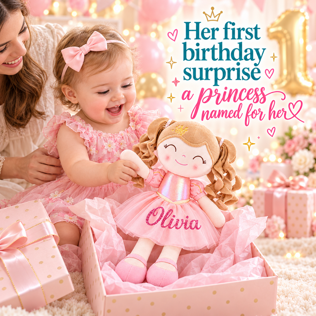 Gloveleya personalized crown princess doll - birthday gift gallery 7