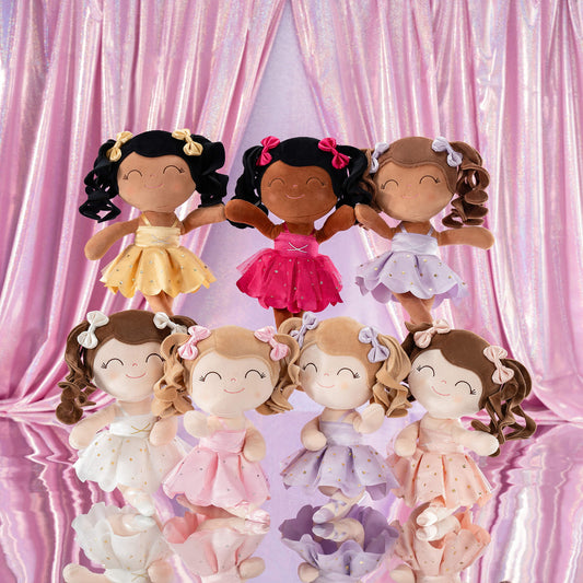Gloveleya 14-inch Personalized Plush Dolls Curly Ballerina Dolls Ballet Dream - Gloveleya Offical
