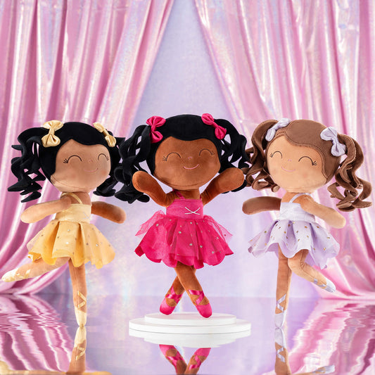 Gloveleya 14-inch Personalized Plush Dolls Curly Ballerina Dolls Ballet Dream - Gloveleya Offical