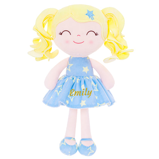 Gloveleya 12-inch Curly Hair Baby Star Dress Doll Bule