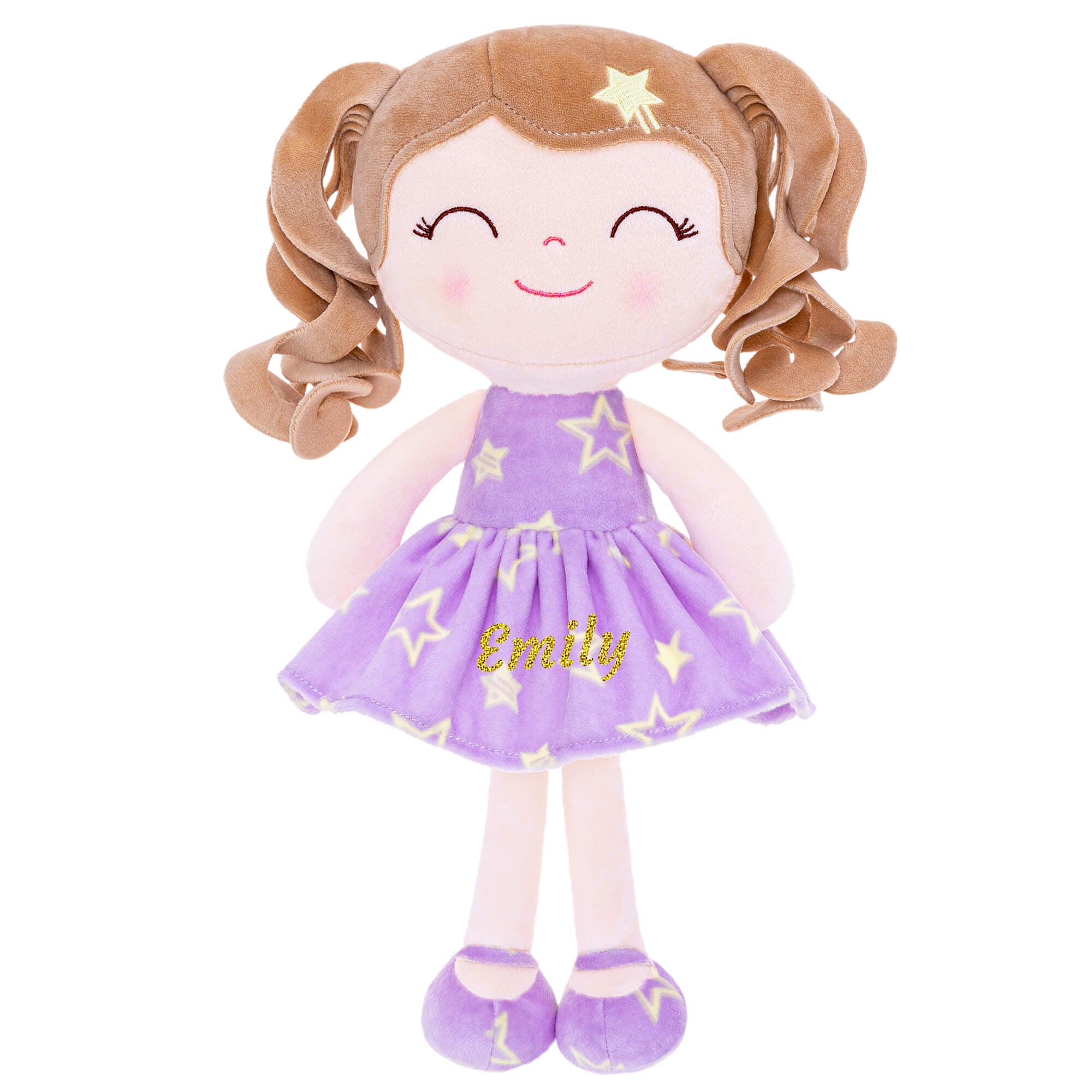 Gloveleya 12-inch Curly Hair Baby Star Dress Doll Purple