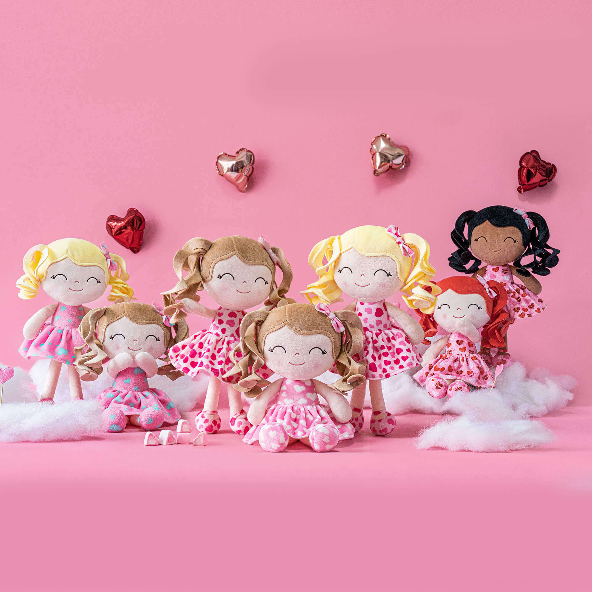 Gloveleya 12-inch Personalized Curly Hair Dolls Love Heart Dress Red Hair