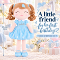Load image into Gallery viewer, Gloveleya personalized curly hair princess doll, blue, gift gallery 3
