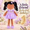 Load image into Gallery viewer, Gloveleya personalized curly hair princess doll, brown skin purple, gift gallery 3
