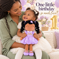 Load image into Gallery viewer, Gloveleya personalized curly hair princess doll, brown skin purple, gift gallery 6
