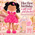 Load image into Gallery viewer, Gloveleya personalized curly hair princess doll, brown skin rose, gift gallery 1
