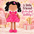 Load image into Gallery viewer, Gloveleya personalized curly hair princess doll, brown skin rose, gift gallery 3
