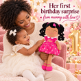 Load image into Gallery viewer, Gloveleya personalized curly hair princess doll, brown skin rose, gift gallery 4
