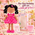 Load image into Gallery viewer, Gloveleya personalized curly hair princess doll, brown skin rose, gift gallery 10
