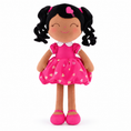 Load image into Gallery viewer, Gloveleya curly hair princess doll, brown skin rose, white background
