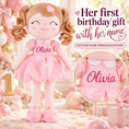 Load image into Gallery viewer, Gloveleya personalized curly hair princess doll, pink, gift gallery 2
