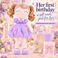Load image into Gallery viewer, Gloveleya personalized curly hair princess doll, purple, gift gallery 1
