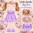 Load image into Gallery viewer, Gloveleya personalized curly hair princess doll, purple, gift gallery 8
