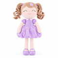 Load image into Gallery viewer, Gloveleya curly hair princess doll, purple, white background
