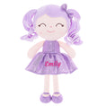 Load image into Gallery viewer, Gloveleya 12-inch Personalized Curly Hair Dolls Glitter Pinstripe Dress Purple - Gloveleya Offical
