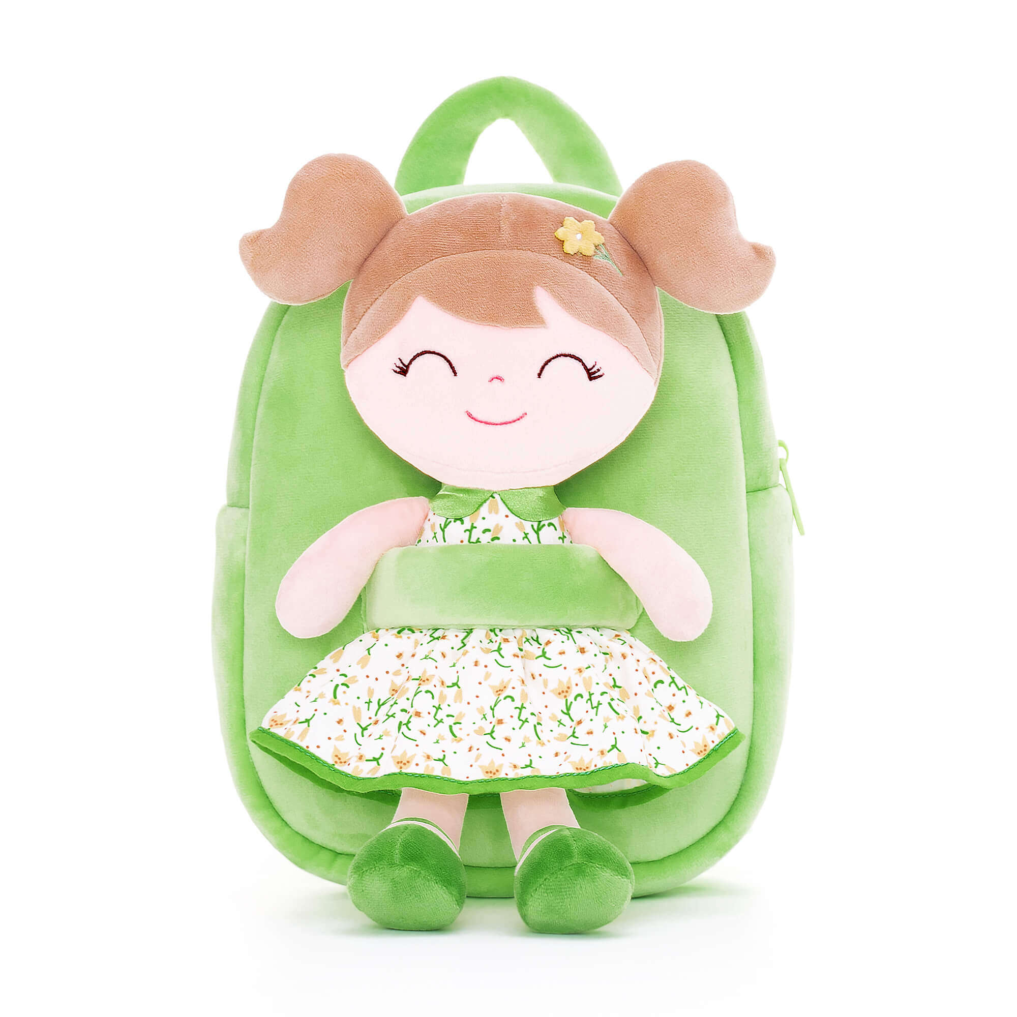 Gloveleya 9-inch Personalized Flower Fairy  Girls Dolls Backpacks Green - Gloveleya Offical